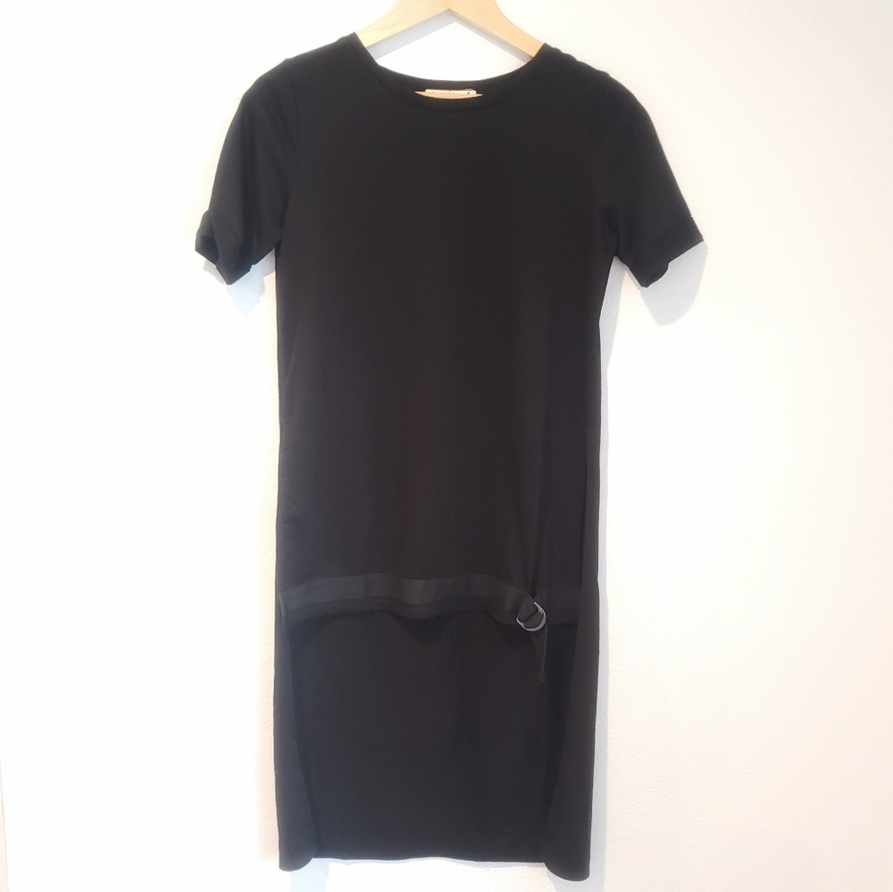 Black High-Low Round Neck Tunic w/Side Slits-sizeM